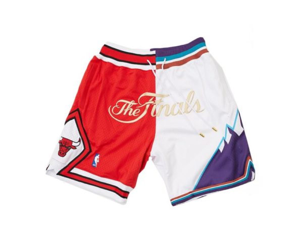 1997 Finals Bulls x Jazz Shorts (Red/White) - justdonshorts