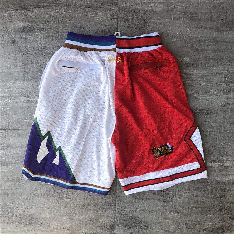 1997 Finals Bulls x Jazz Shorts (Red/White) - justdonshorts