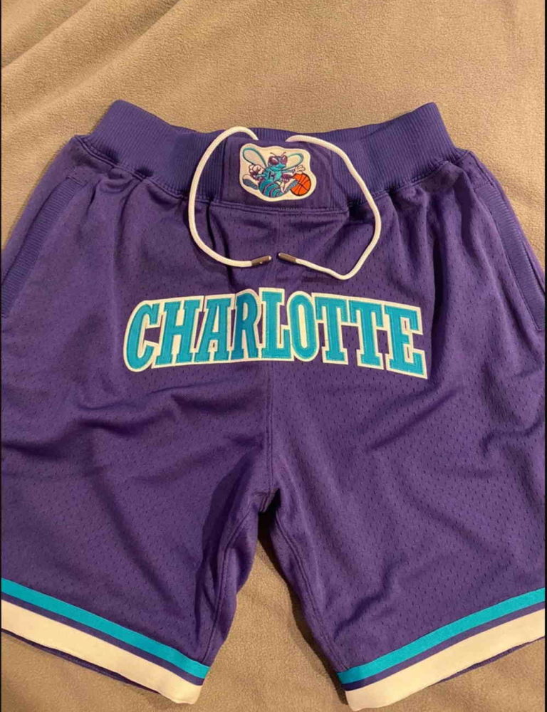 Charlotte Hornets Shorts Basketball Just Don Purple photo review