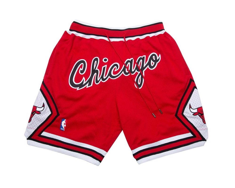 Chicago Bulls Red Shorts With Chicago Logo Justdonshorts