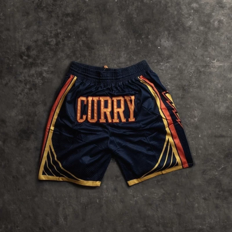 Golden State Warriors 30 Curry Navy Final Shorts back