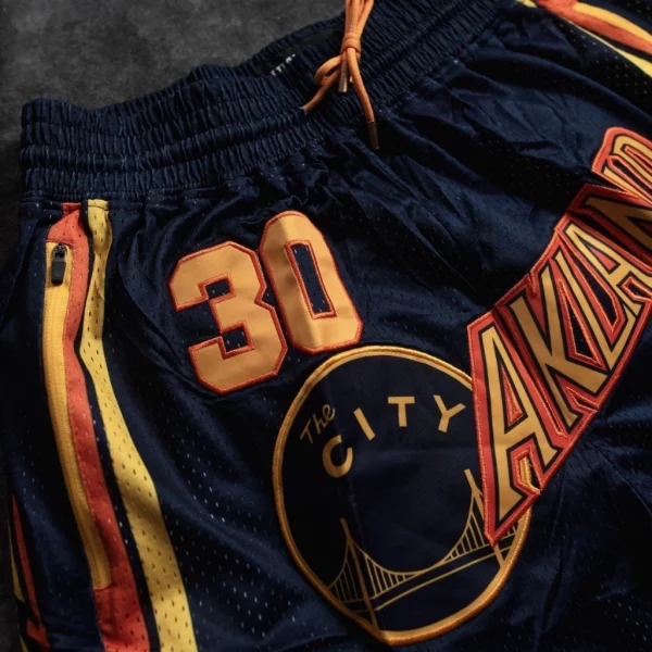 Golden State Warriors 30 Curry Navy Final Shorts logo1