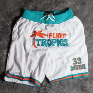 Jackie Moon #33 Movie Flint Tropics Basketball White Shorts