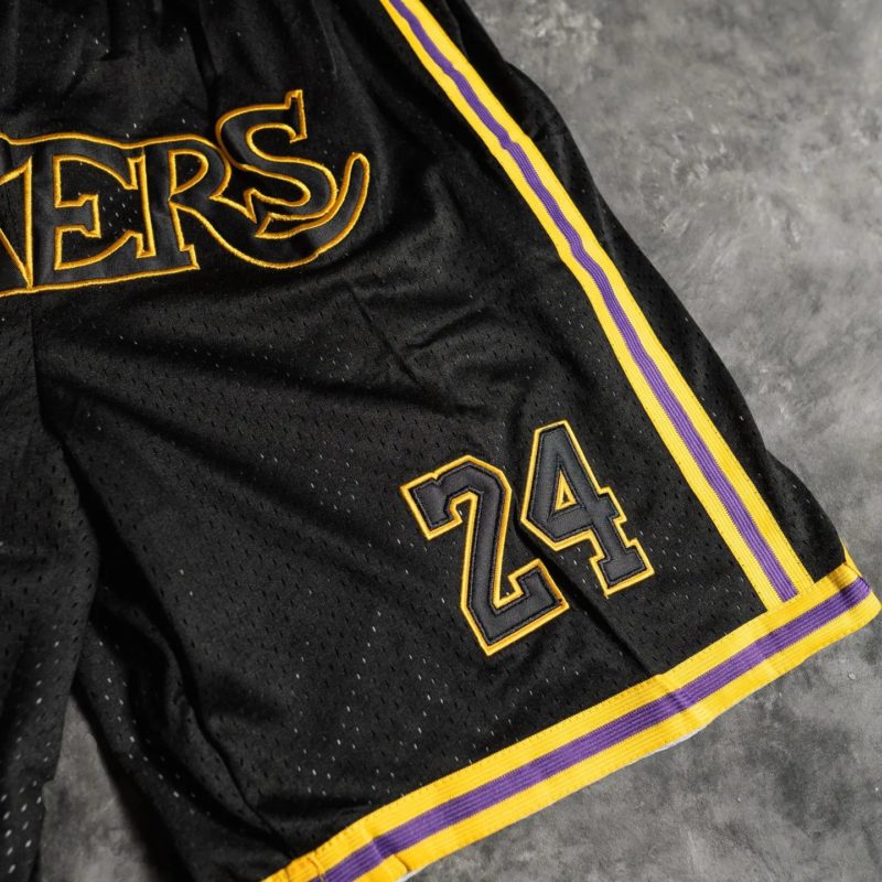 Kobe Bryant 8-24 Los Angeles Lakers Black Shorts logo