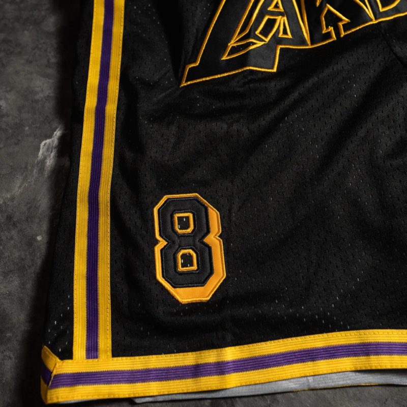 Kobe Bryant 8-24 Los Angeles Lakers Black Shorts logo1