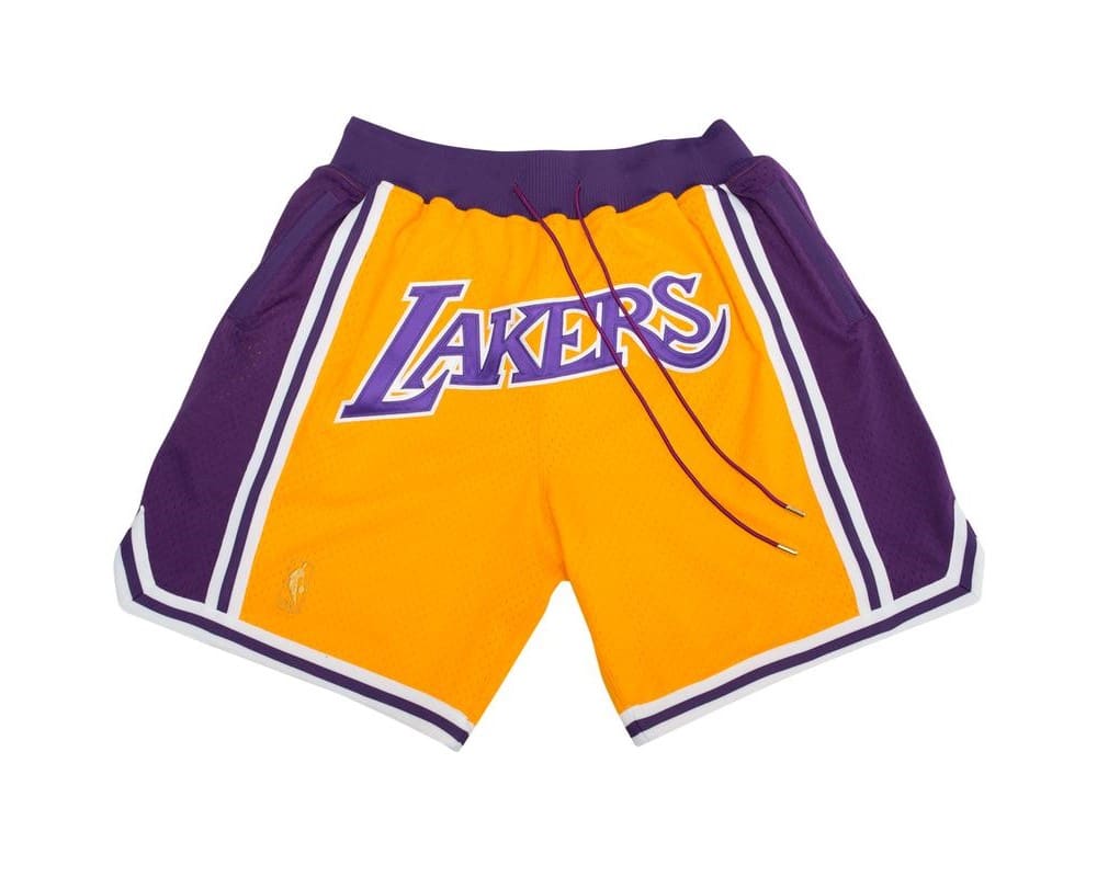 Los Angeles Lakers Throwback Yellow Shorts Justdonshorts
