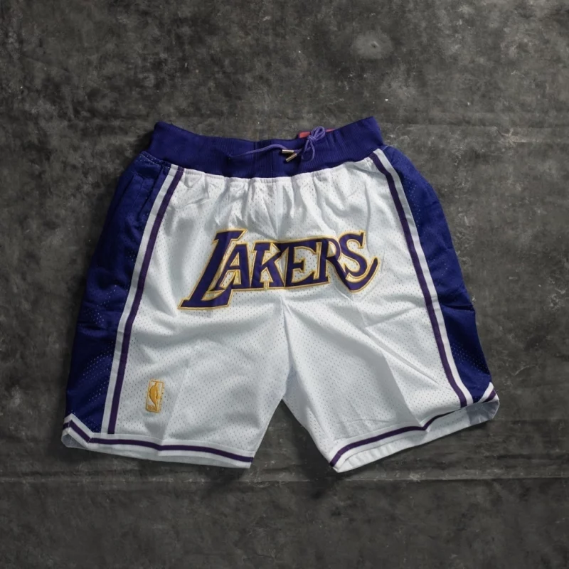 Los Angeles Lakers Throwback White Shorts