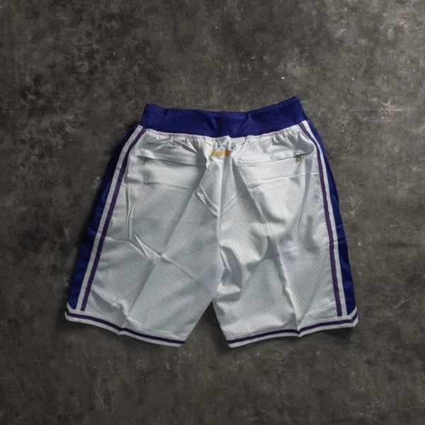 Los Angeles Lakers Throwback White Shorts back