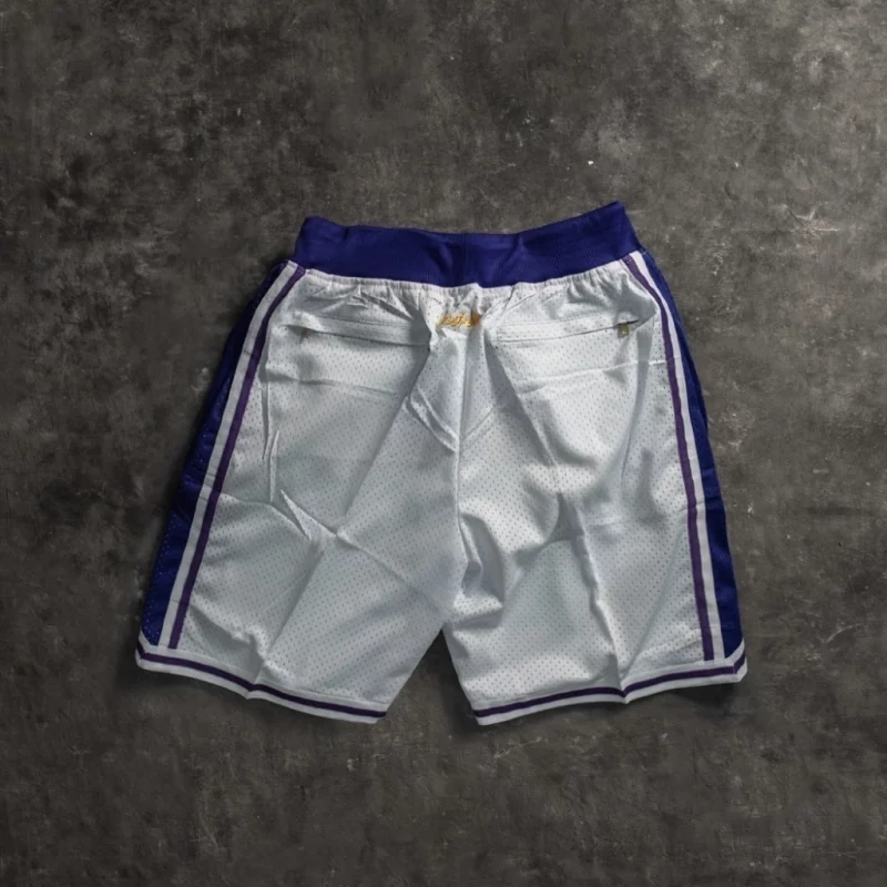 Los Angeles Lakers Throwback White Shorts back