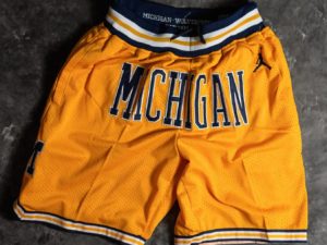 University of Michigan Shorts Gold