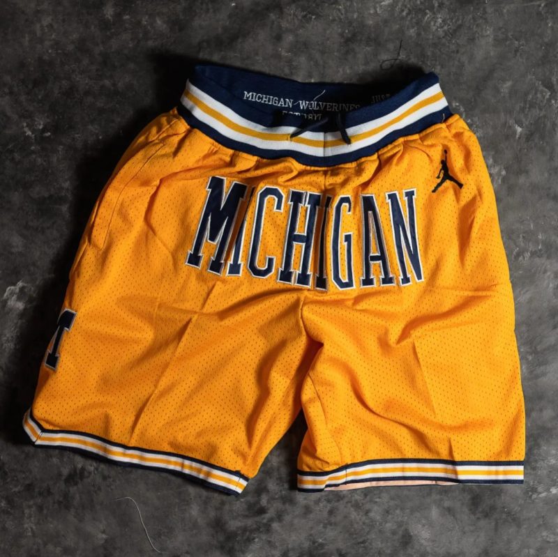 University of Michigan Throwback Gold Shorts Justdonshorts