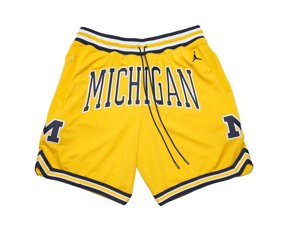 University of Michigan Throwback Gold Shorts Justdonshorts