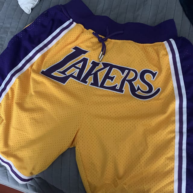 Los Angeles Lakers Throwback Yellow Shorts photo review