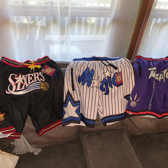 Philadelphia 76ers Throwback Black Basketball Just Don Shorts photo review