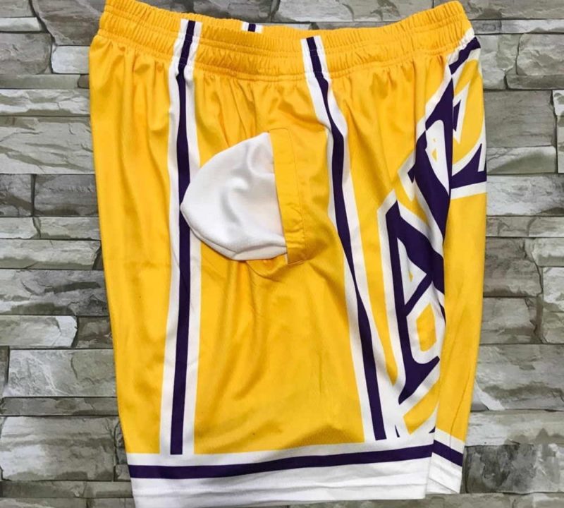 Los Angeles Lakers Big Face Shorts Yellow Hardwood Classics M&N