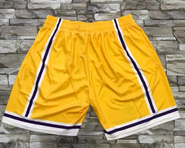 Los Angeles Lakers Big Face Shorts Yellow Hardwood Classics M&N