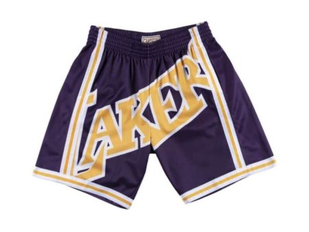 Los Angeles Lakers Big Face Shorts Yellow Purple 5