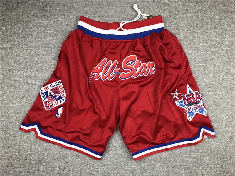 1991 All Star Game West Shorts Red - justdonshorts