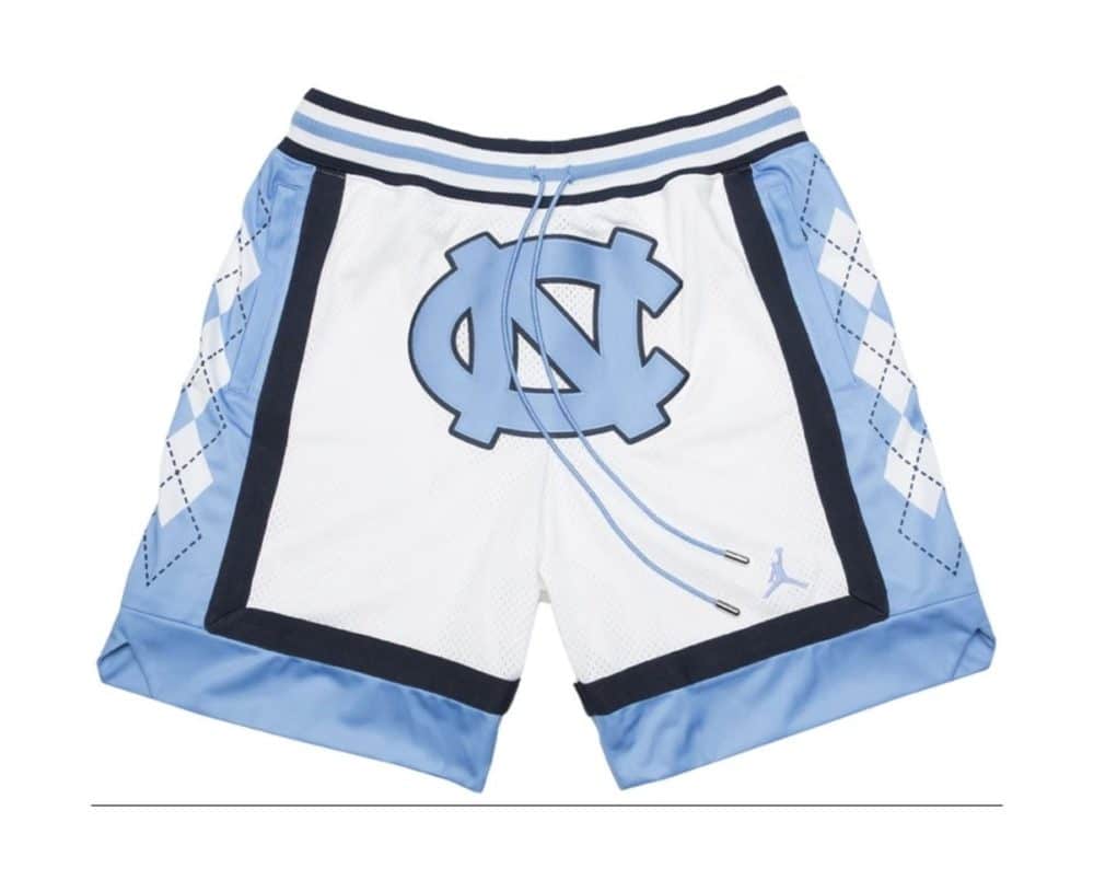 UNC Throwback White Shorts Vintage University of North Carolina Athletic Gear Justdonshorts