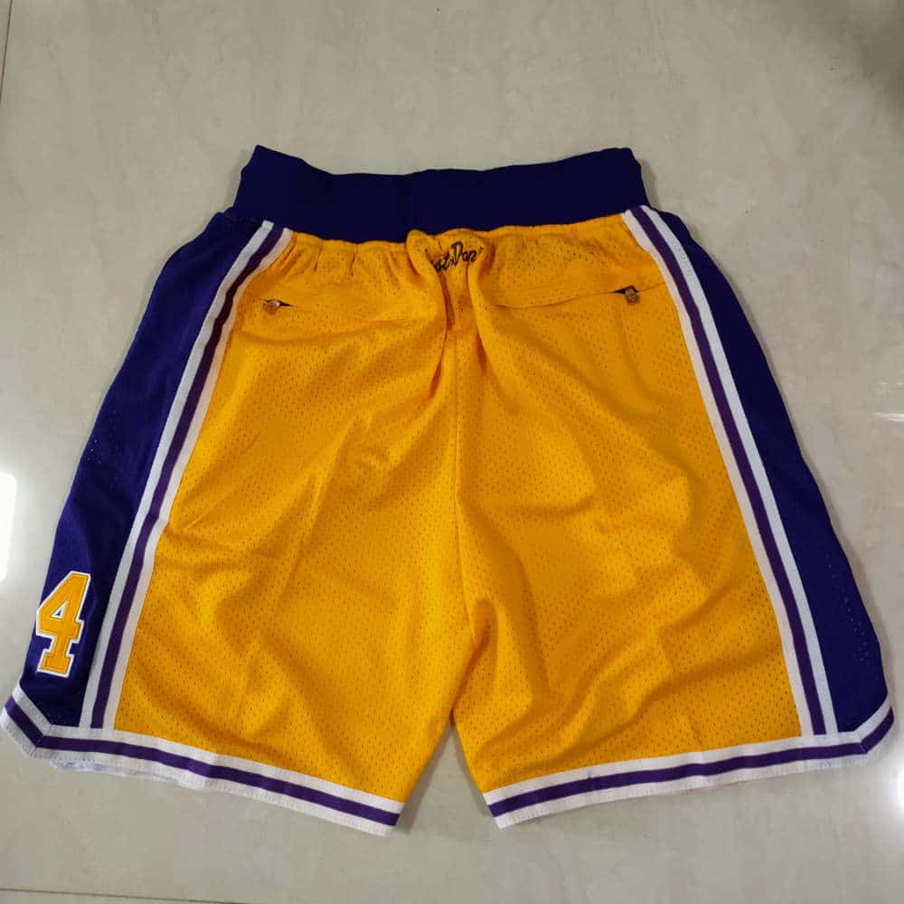 Kobe Bryant 8-24 Los Angeles Lakers Yellow Basketball Shorts ...