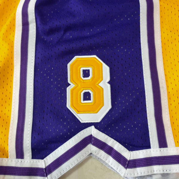 Kobe bryant Lakers Yellow shorts side 2