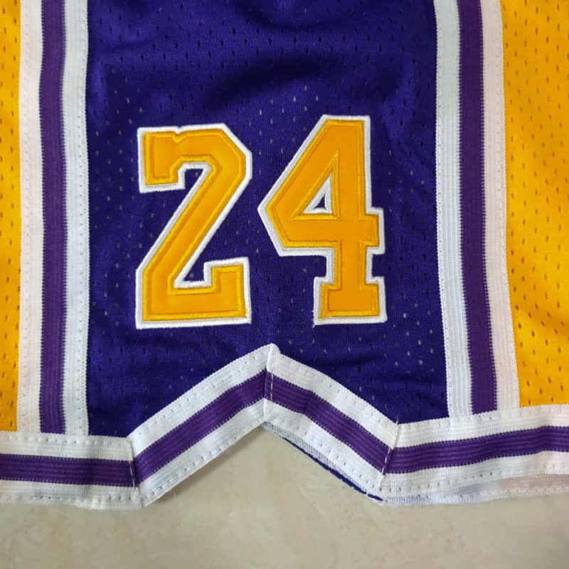 Kobe bryant Lakers Yellow shorts side