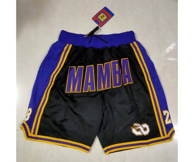 Kobe Bryant Mamba Los Angeles Lakers Black Shorts - justdonshorts
