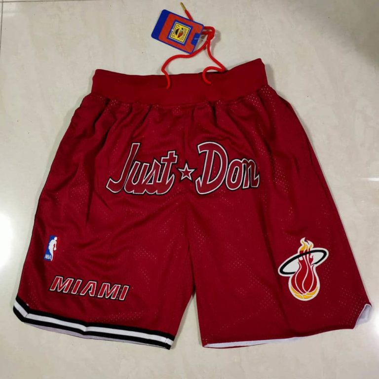 Miami Heat Retro Style Red Basketball Shorts Justdonshorts