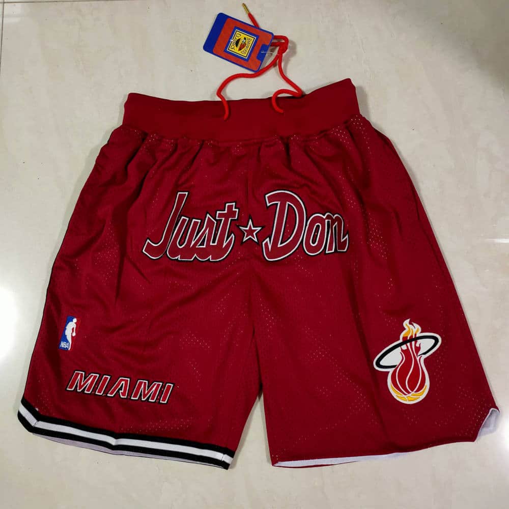 Miami Heat Retro Style Red Basketball Shorts - Justdonshorts