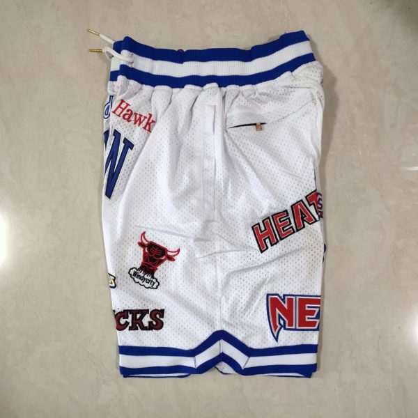 Western Conference White Basketball Shorts side 1