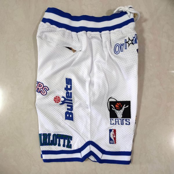 Western Conference White Basketball Shorts sideWestern Conference White Basketball Shorts side