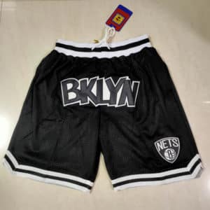 Brooklyn Nets Black Just Don Swingman Throwback Shorts