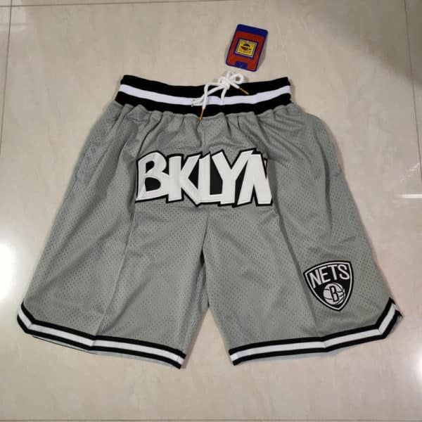 Brooklyn Nets Gray Swingman Throwback Basketball Shorts justdonshorts