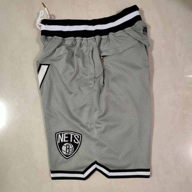 Brooklyn Nets Gray Swingman Throwback Basketball Shorts justdonshorts