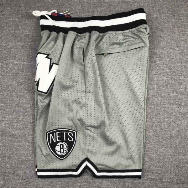 Brooklyn Nets Gray Swingman Throwback Basketball Shorts side