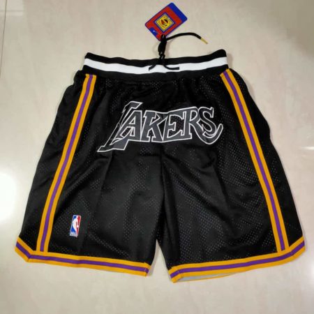 Los Angeles Lakers Black MVP Just Don Swingman Throwback Shorts