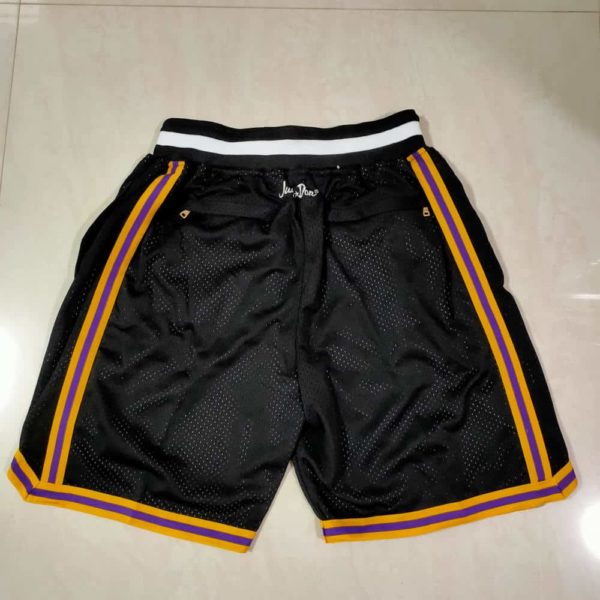 Los Angeles Lakers Black MVP Just Don Swingman Throwback Shorts back