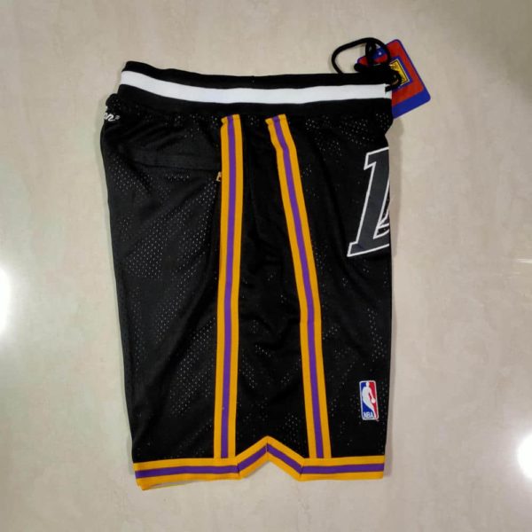 Los Angeles Lakers Black MVP Just Don Swingman Throwback Shorts side 2