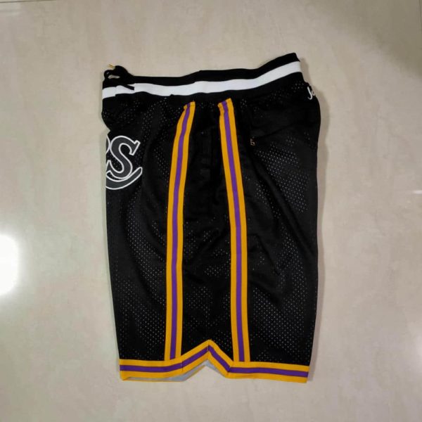 Los Angeles Lakers Black MVP Just Don Swingman Throwback Shorts side