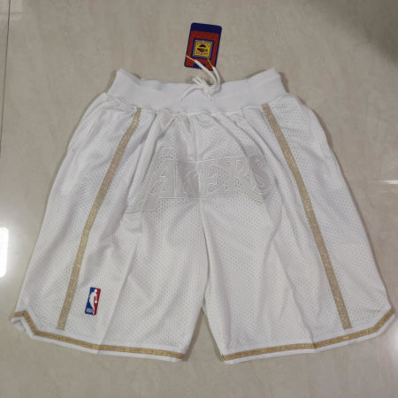 Los Angeles Lakers White MVP Just Don Swingman Throwback Shorts