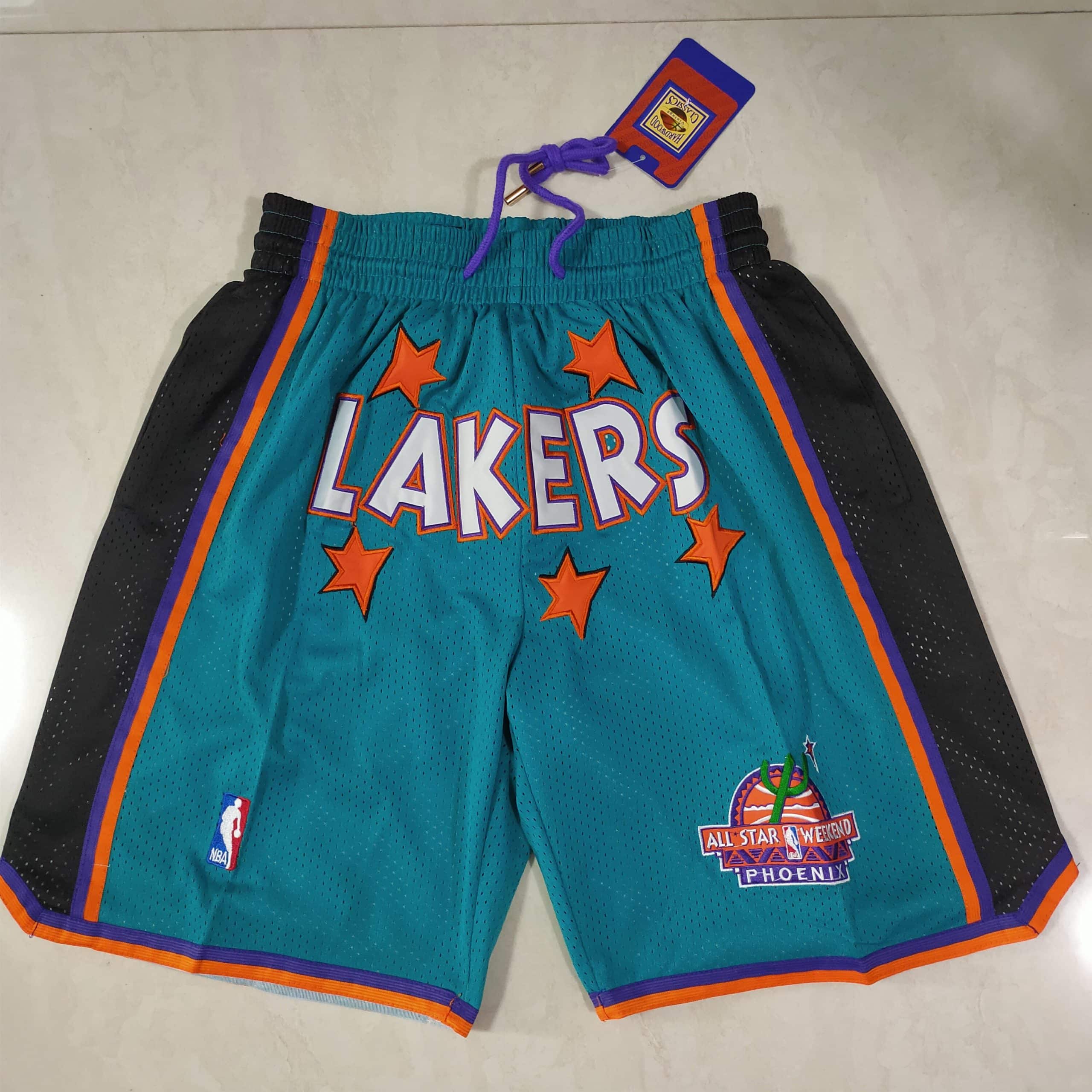 Los Angeles Lakers 1995 Rookie Green Basketball Shorts - justdonshorts