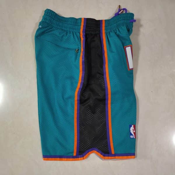 Los Angeles Lakers 1995 Rookie Green Basketball Shorts side 1
