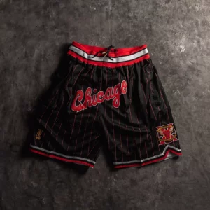 Chicago Bulls Black Red Strip CHICAGO Shorts