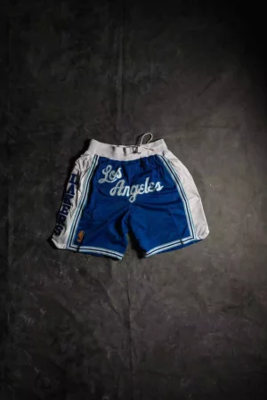 Los Angeles Lakers M&N 1996-1997 LOS ANGELES Royal Blue Basketball Shorts