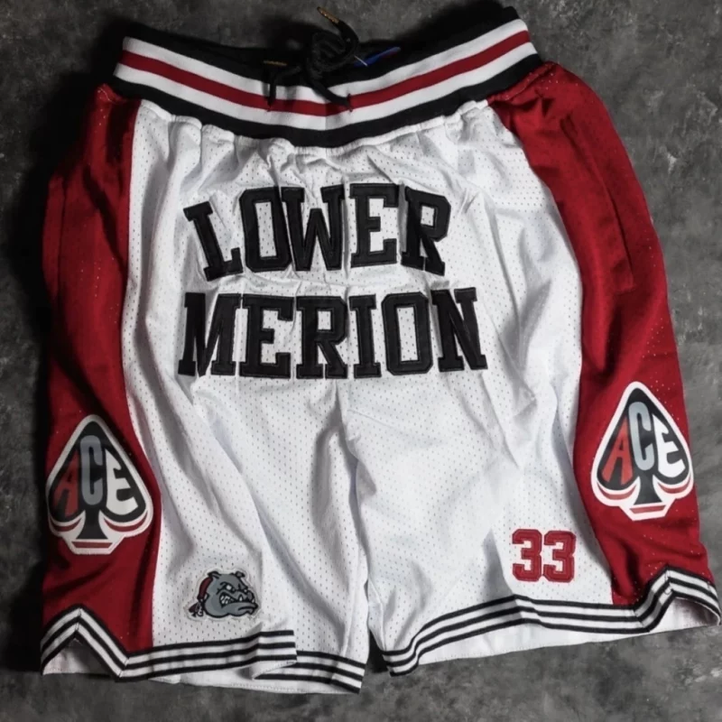 Kobe Bryant 33 Lower Merion White Basketball Shorts