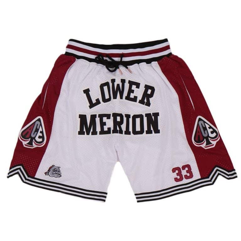 Kobe Bryant Throwback #33 Lower Merion White Shorts - Justdonshorts