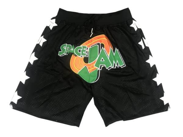 Mens-Space-Jam-Black-Basketball-Shorts