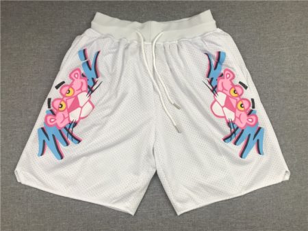 Miami-Heat-Pink-Panther-Vice-White-Basketball-Shorts