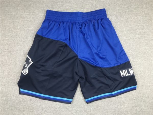 Milwaukee Bucks 2021 Blue Earned Edition Swingman City Shorts - Image 2