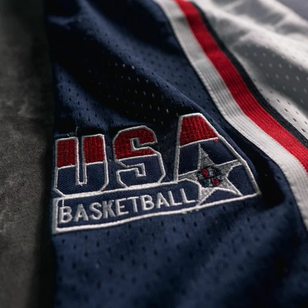 USA 1992 Dream Team Basketball Shorts White logo1